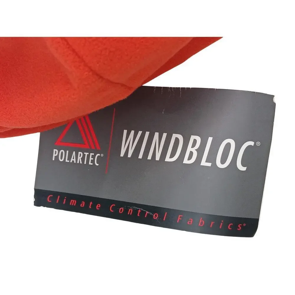 New L.L. Bean Polartec Windbloc Fleece Beanie Orange Unisex L/XL Unisex